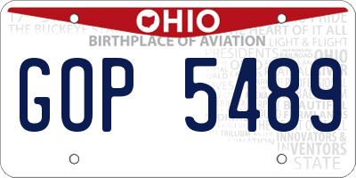 OH license plate GOP5489