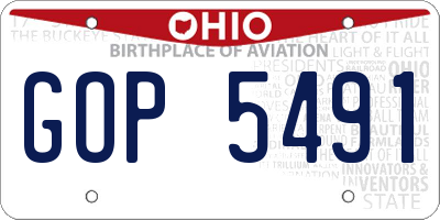 OH license plate GOP5491