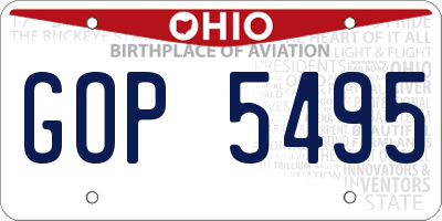 OH license plate GOP5495