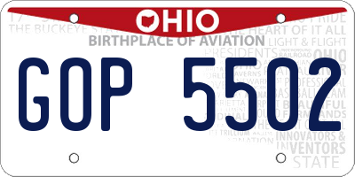 OH license plate GOP5502