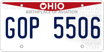 OH license plate GOP5506