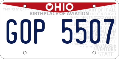 OH license plate GOP5507