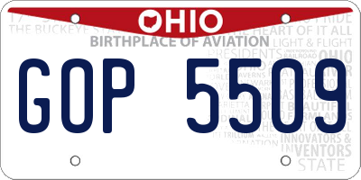 OH license plate GOP5509