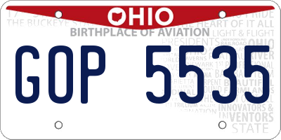 OH license plate GOP5535