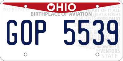 OH license plate GOP5539