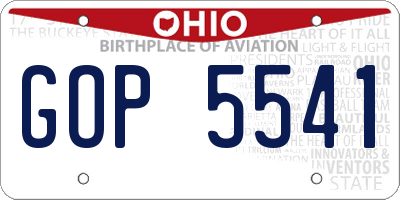 OH license plate GOP5541
