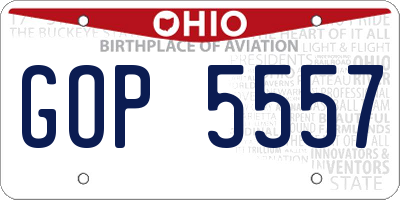 OH license plate GOP5557