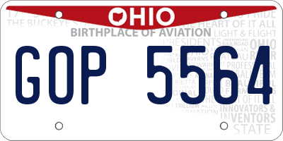 OH license plate GOP5564