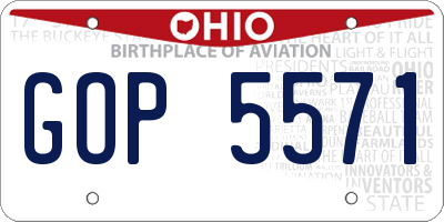 OH license plate GOP5571