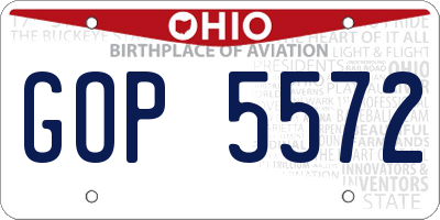 OH license plate GOP5572