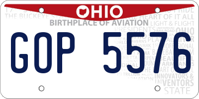 OH license plate GOP5576