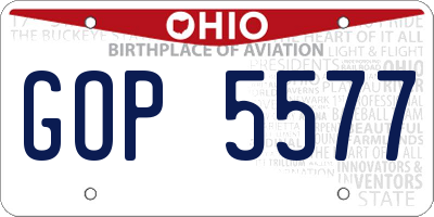OH license plate GOP5577