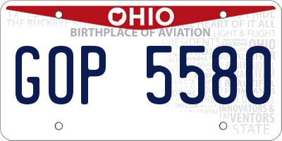 OH license plate GOP5580