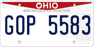 OH license plate GOP5583
