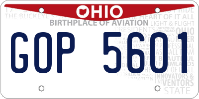 OH license plate GOP5601