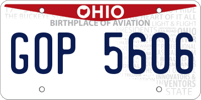 OH license plate GOP5606