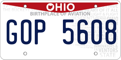 OH license plate GOP5608