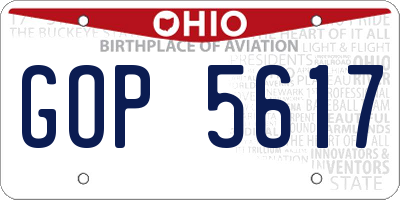 OH license plate GOP5617