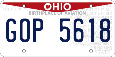 OH license plate GOP5618