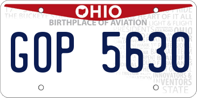 OH license plate GOP5630