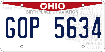 OH license plate GOP5634