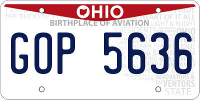 OH license plate GOP5636