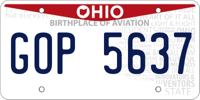 OH license plate GOP5637