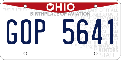 OH license plate GOP5641