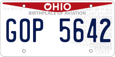 OH license plate GOP5642