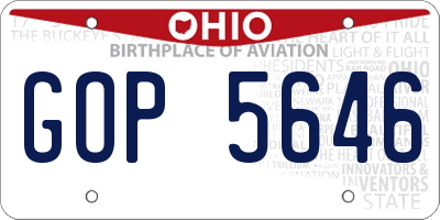 OH license plate GOP5646