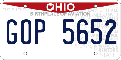 OH license plate GOP5652