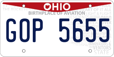 OH license plate GOP5655