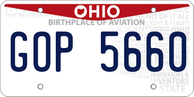 OH license plate GOP5660