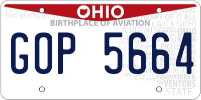 OH license plate GOP5664
