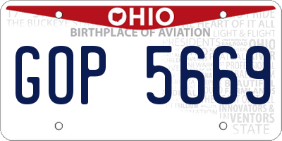OH license plate GOP5669