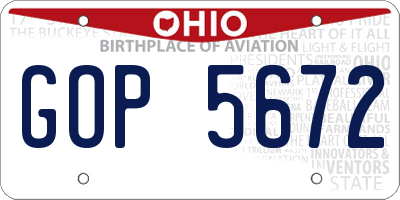 OH license plate GOP5672