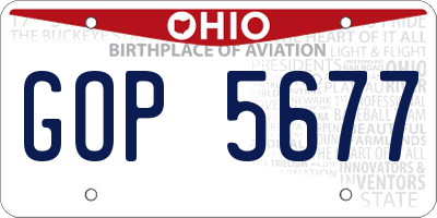 OH license plate GOP5677