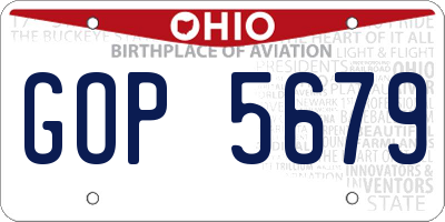 OH license plate GOP5679