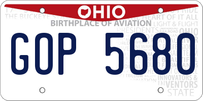 OH license plate GOP5680