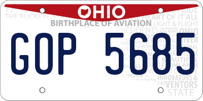 OH license plate GOP5685