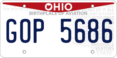 OH license plate GOP5686