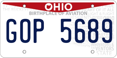 OH license plate GOP5689
