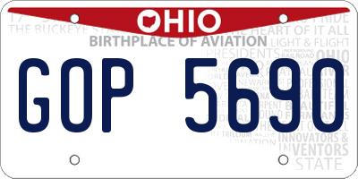 OH license plate GOP5690