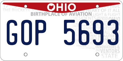 OH license plate GOP5693