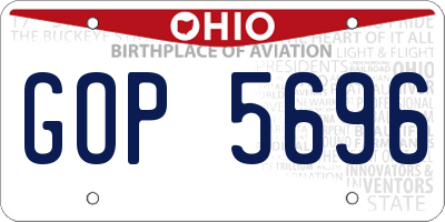 OH license plate GOP5696