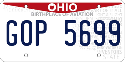 OH license plate GOP5699