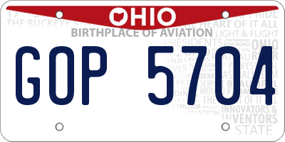 OH license plate GOP5704