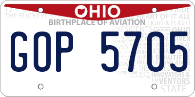 OH license plate GOP5705
