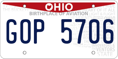 OH license plate GOP5706