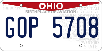 OH license plate GOP5708